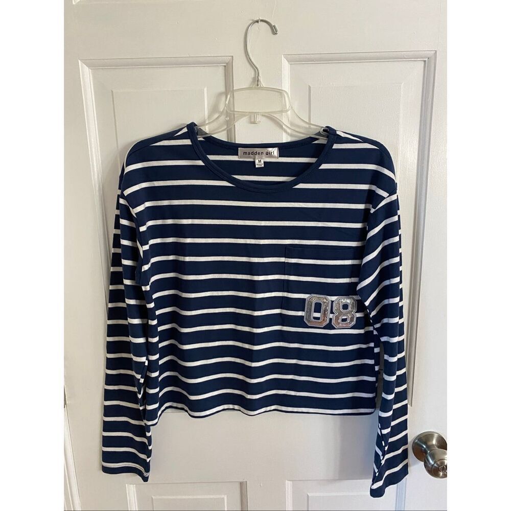 Madden Girl long sleeve striped tee size M